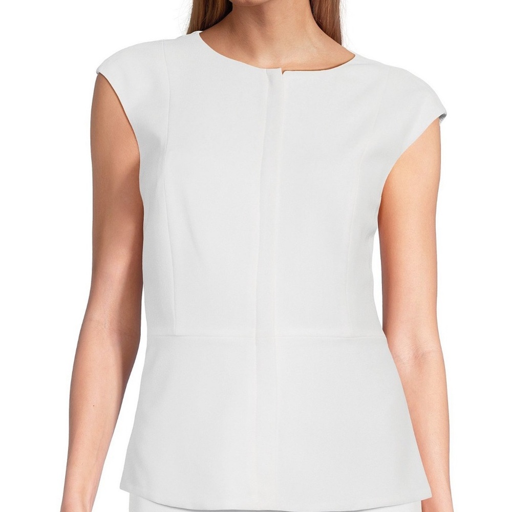 Preston & York Pamela Sleeveless Boat Neck Crepe Vest